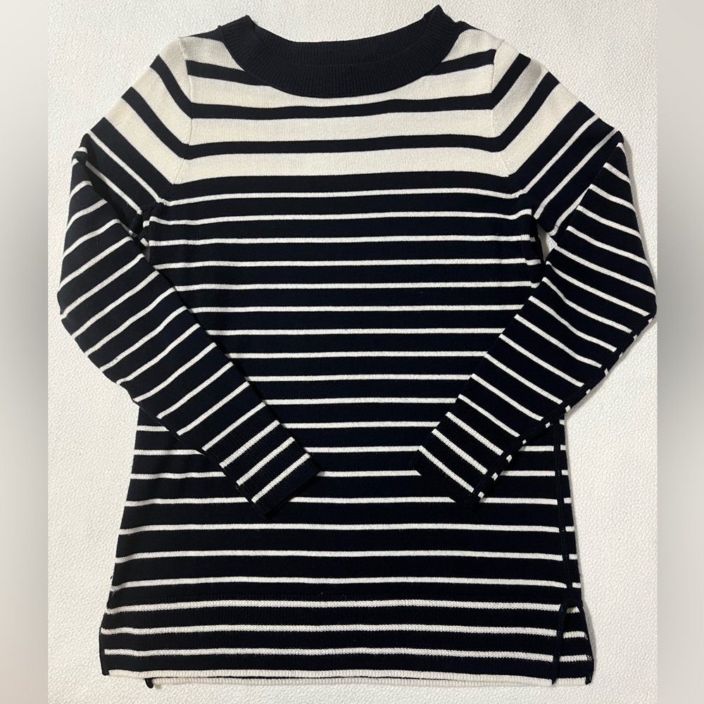 Loft Navy Striped Sweater